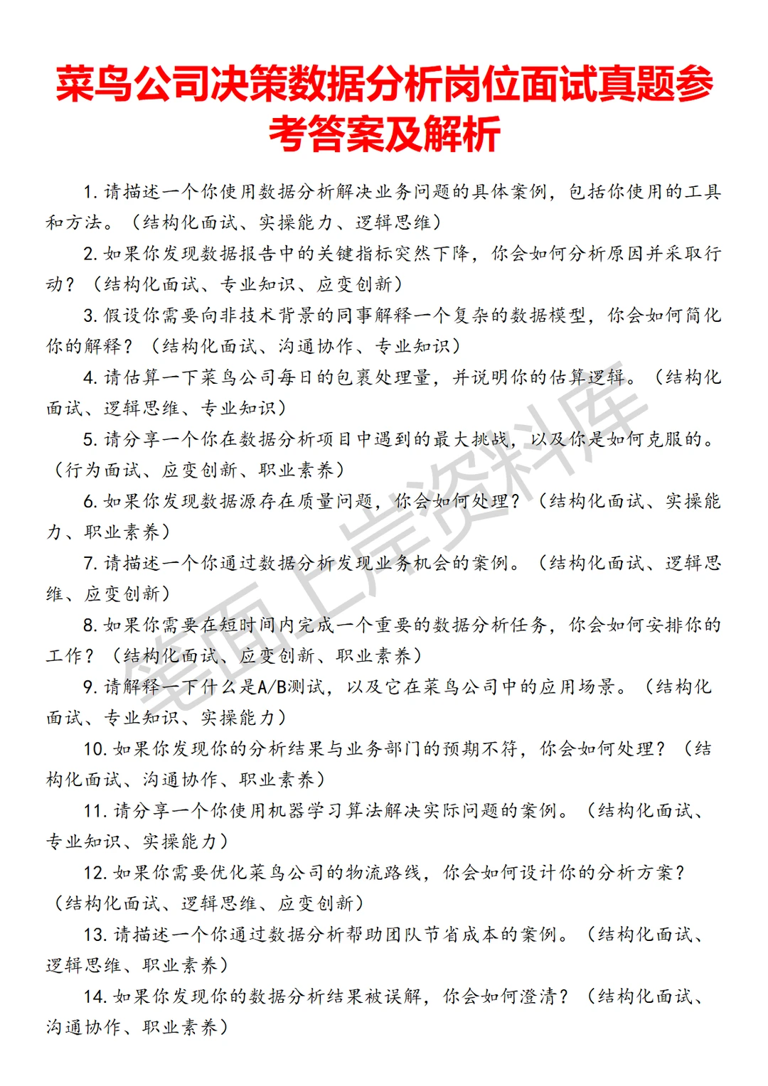 菜鸟公司决策数据分析