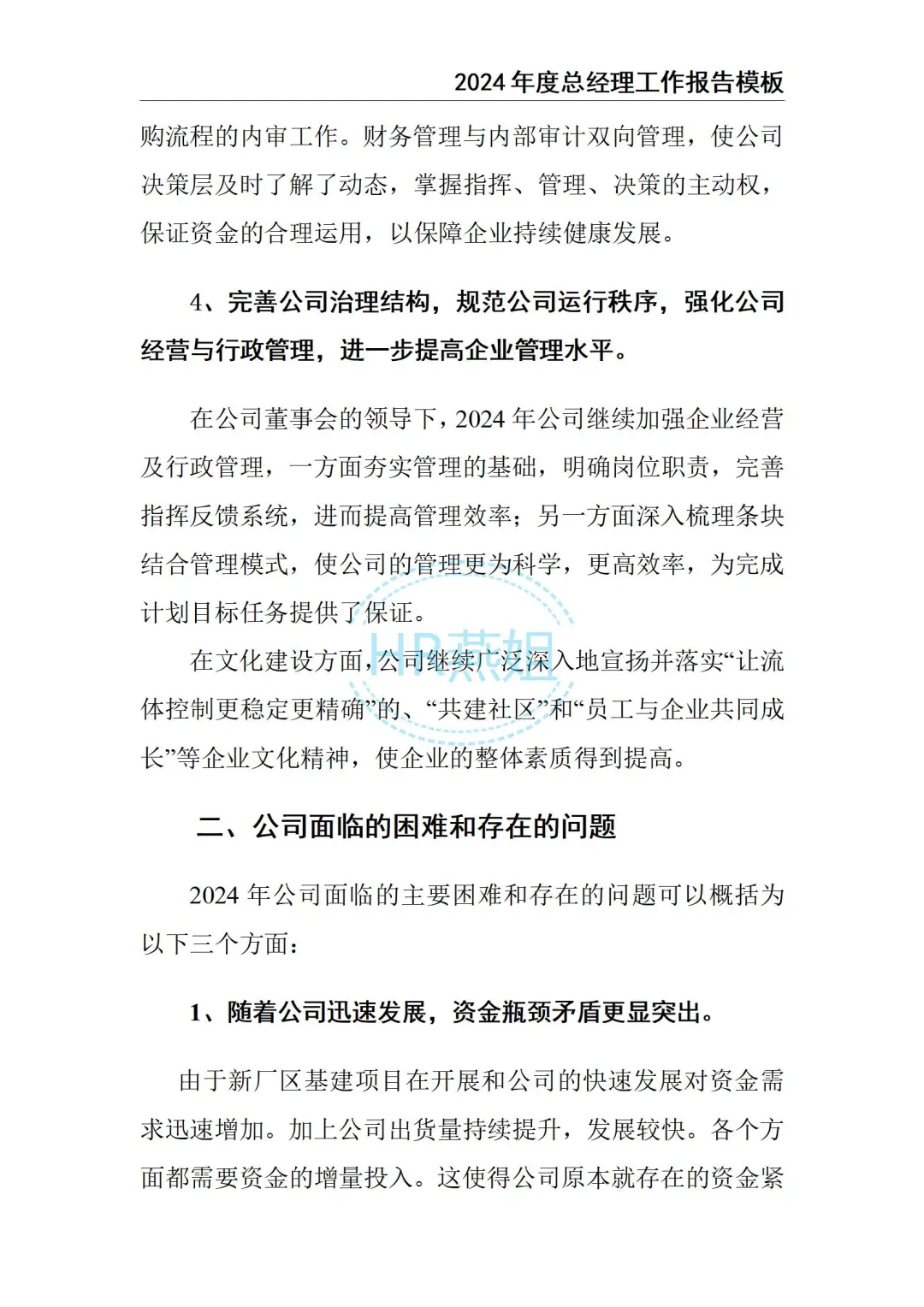 2024总经理工作总结报告