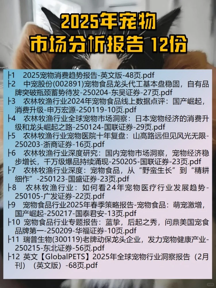 2025年宠物市场分析报告(20份)