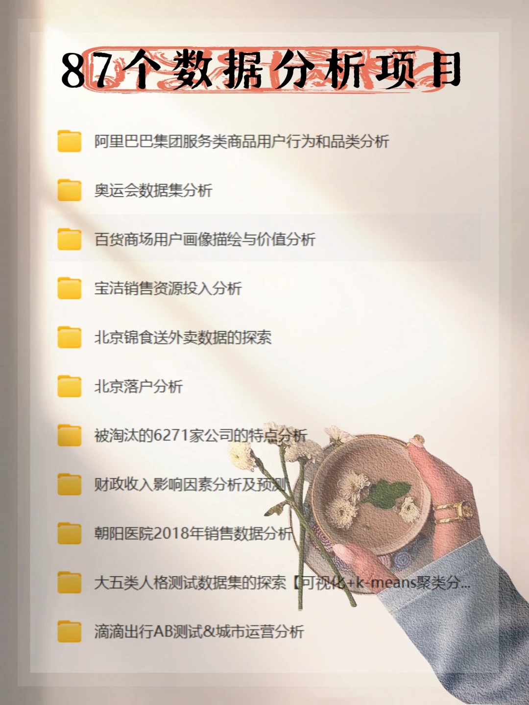 【必看】87个数据分析项目,成为数据小能手