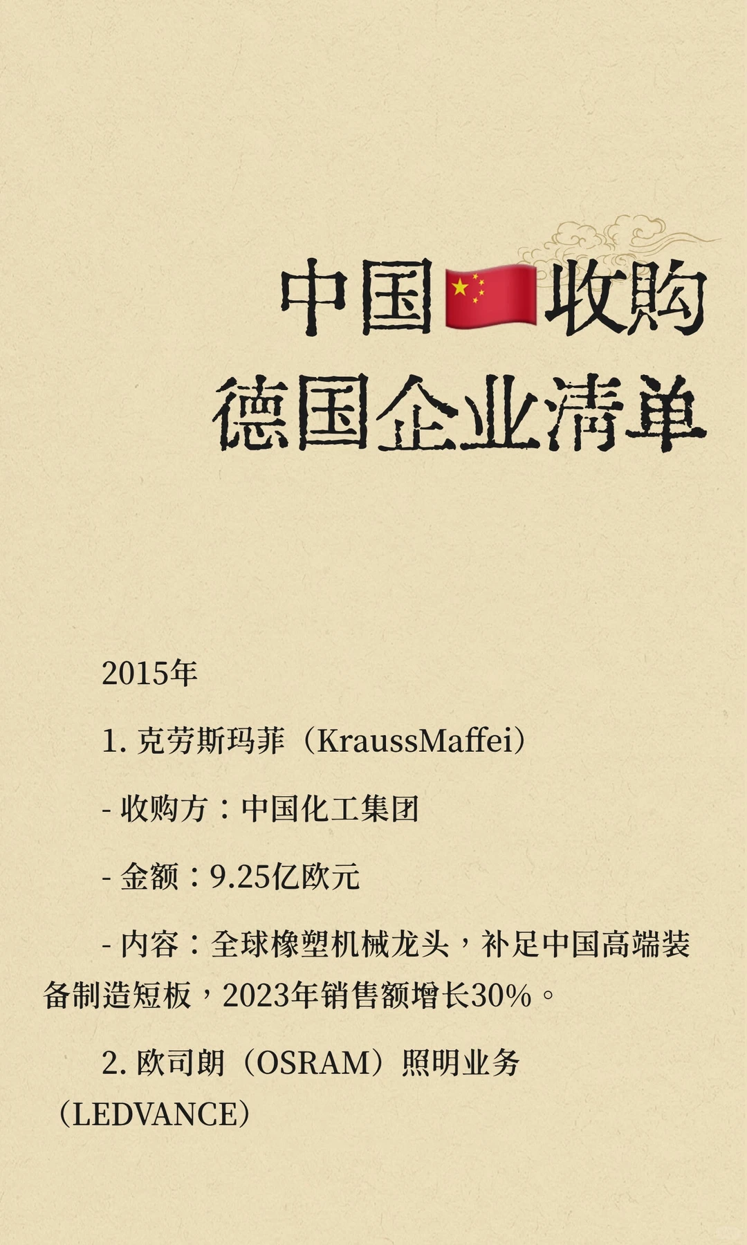 中国??收购德国企业清单