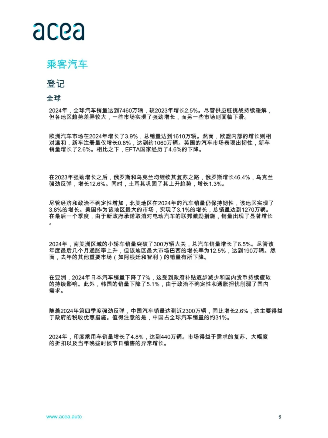 经济与市场报告-全球及欧盟汽车行业-2024年