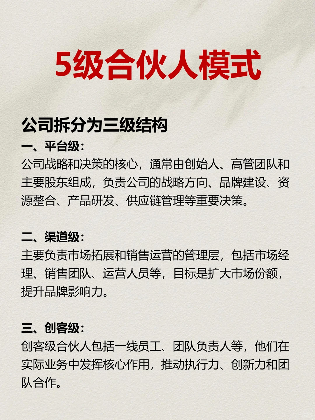 5级合伙人模式实战案例