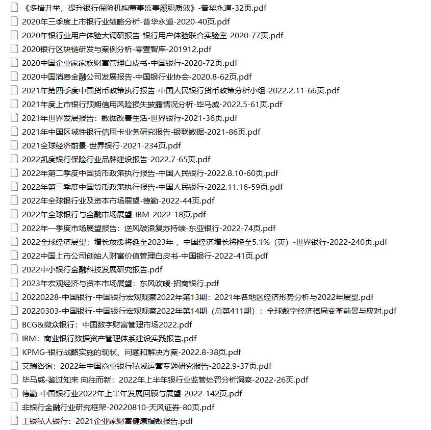 61篇 | 银行行业研报合集