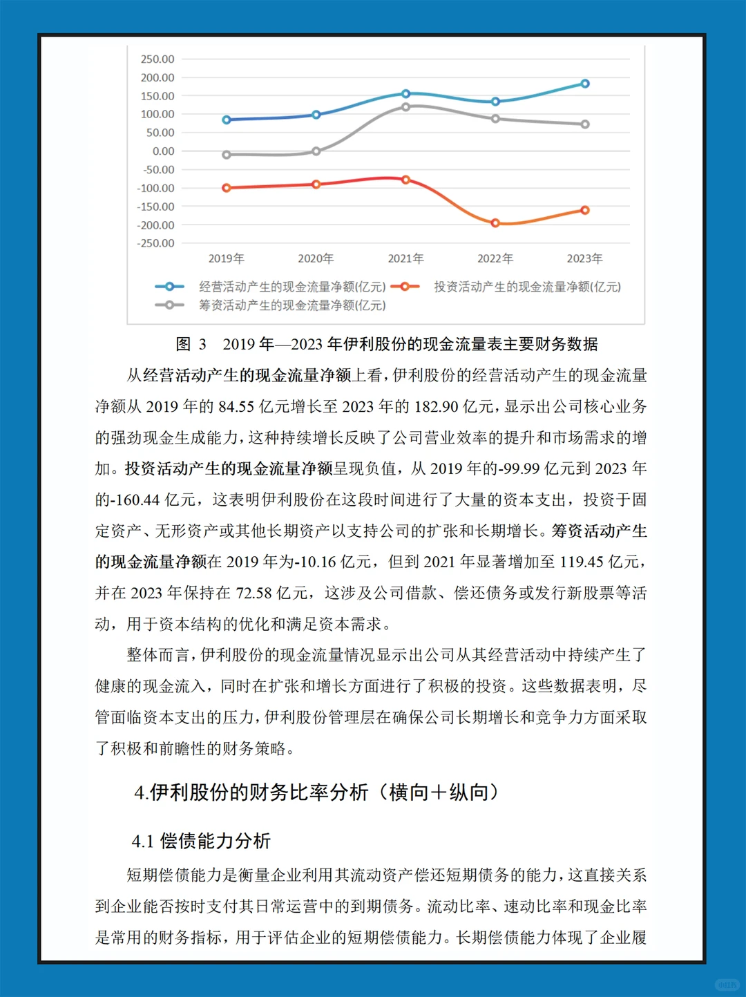 伊利股份近几年财务报表数据分析报告