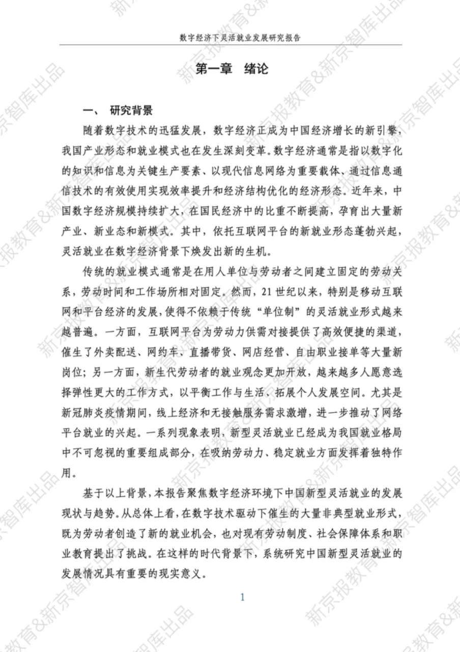 数字经济下灵活就业发展报告