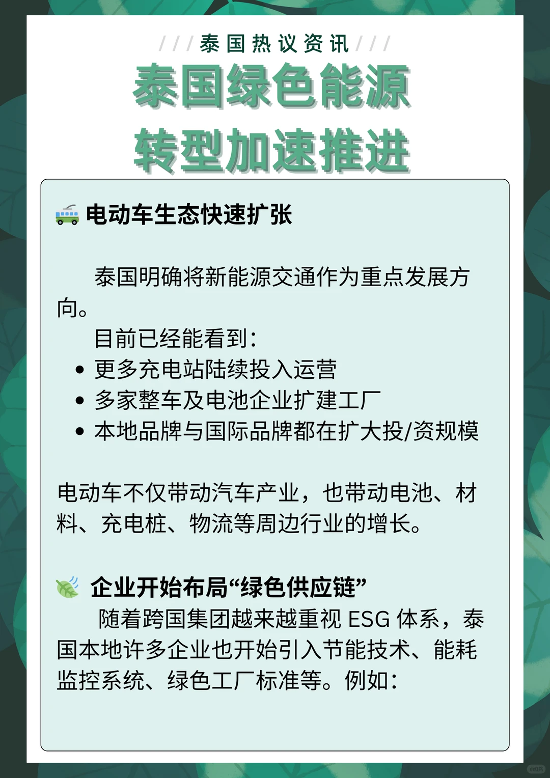 在泰国做生意，这项趋势必须关注：绿色能源