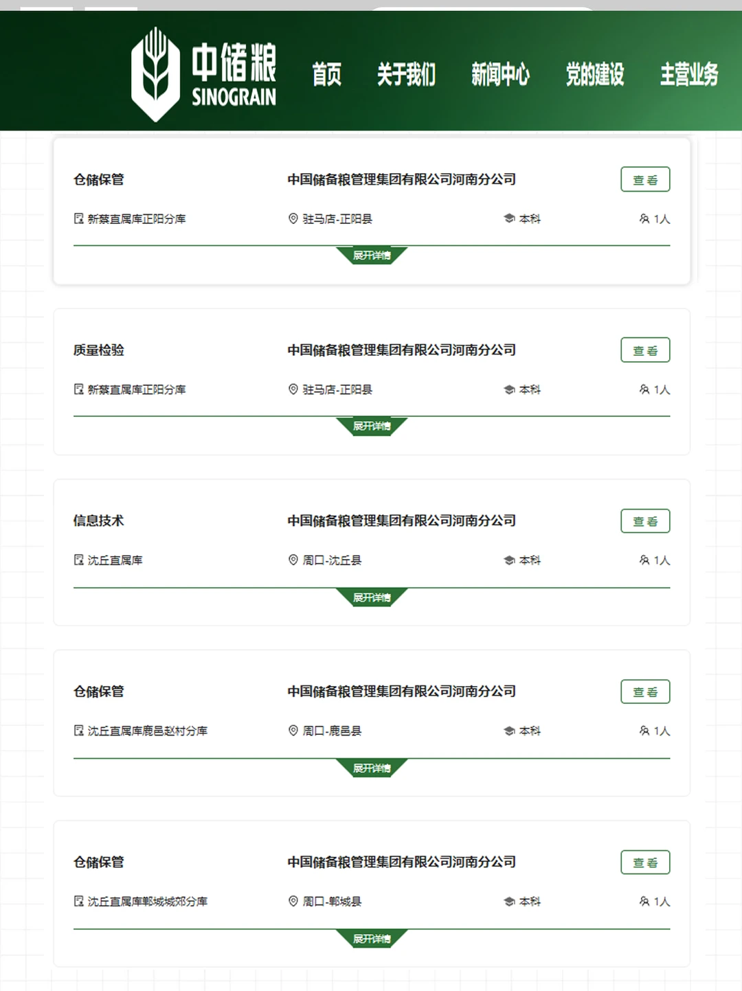 中国储备粮管理集团河南分公司126人
