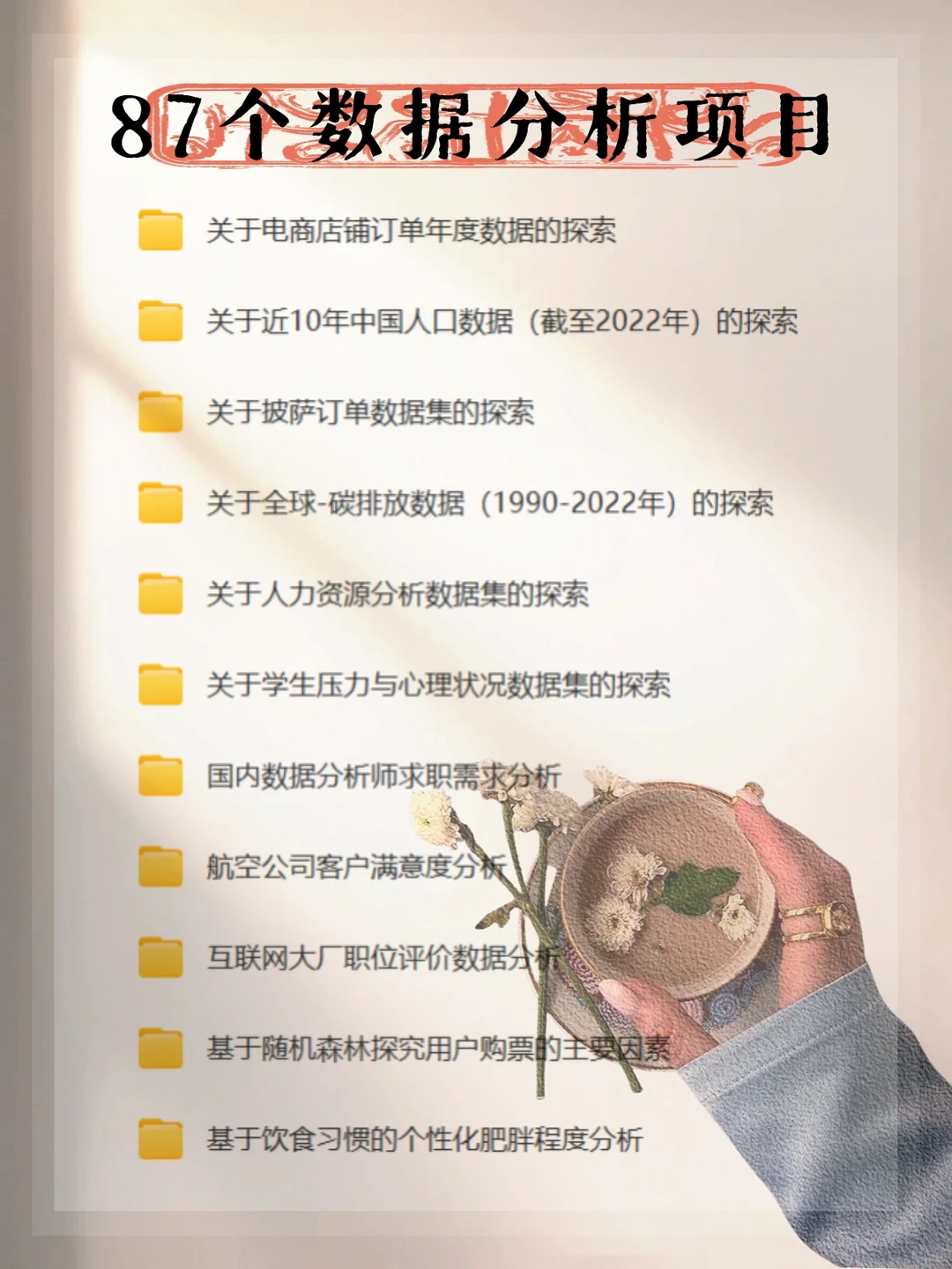 【必看】87个数据分析项目,成为数据小能手