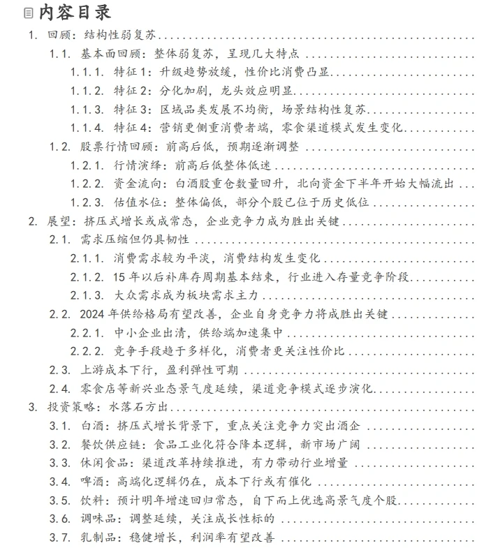13份合集|2024年食品饮料行业年度策略研报