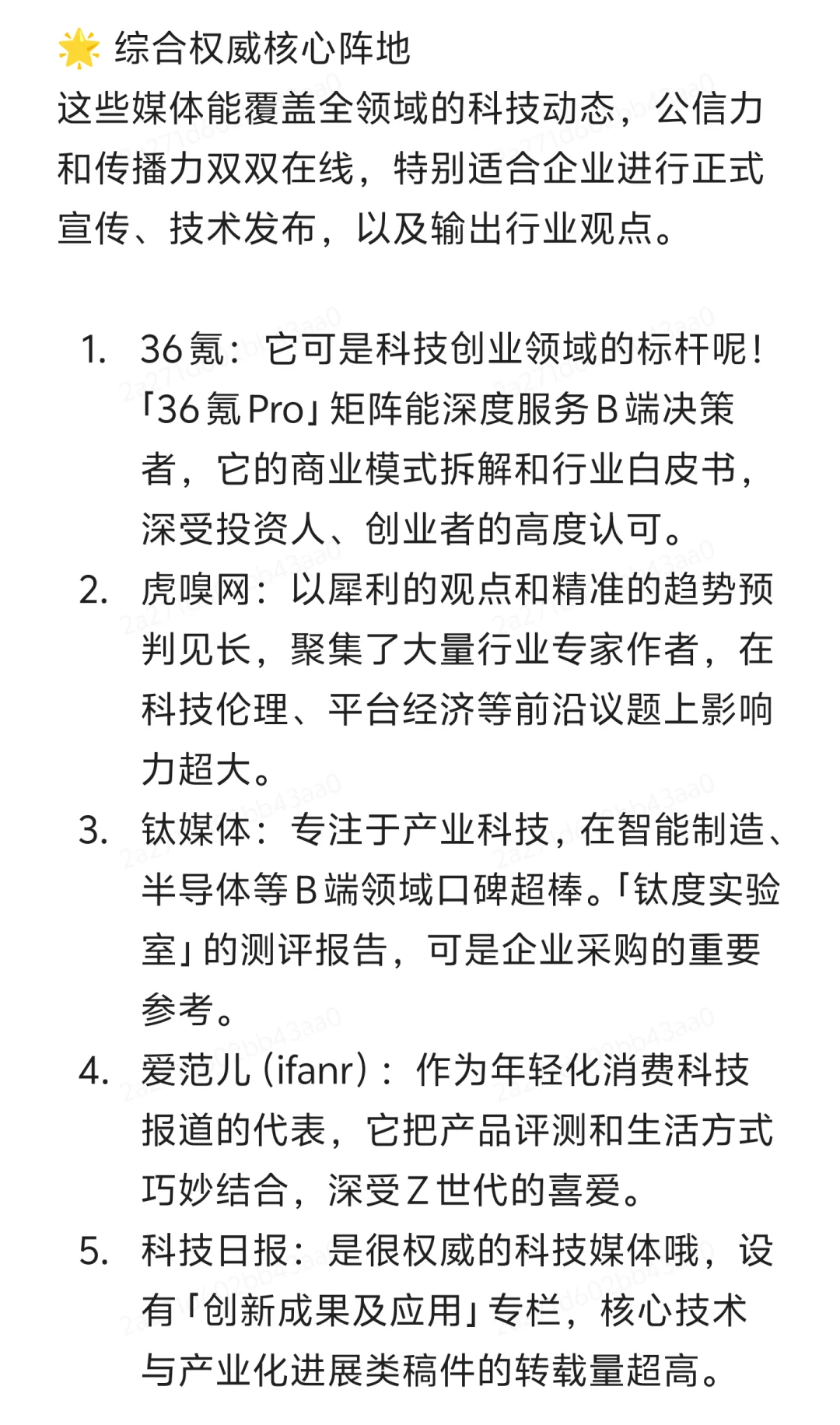 科技企业/品牌精准投放18大媒体清单