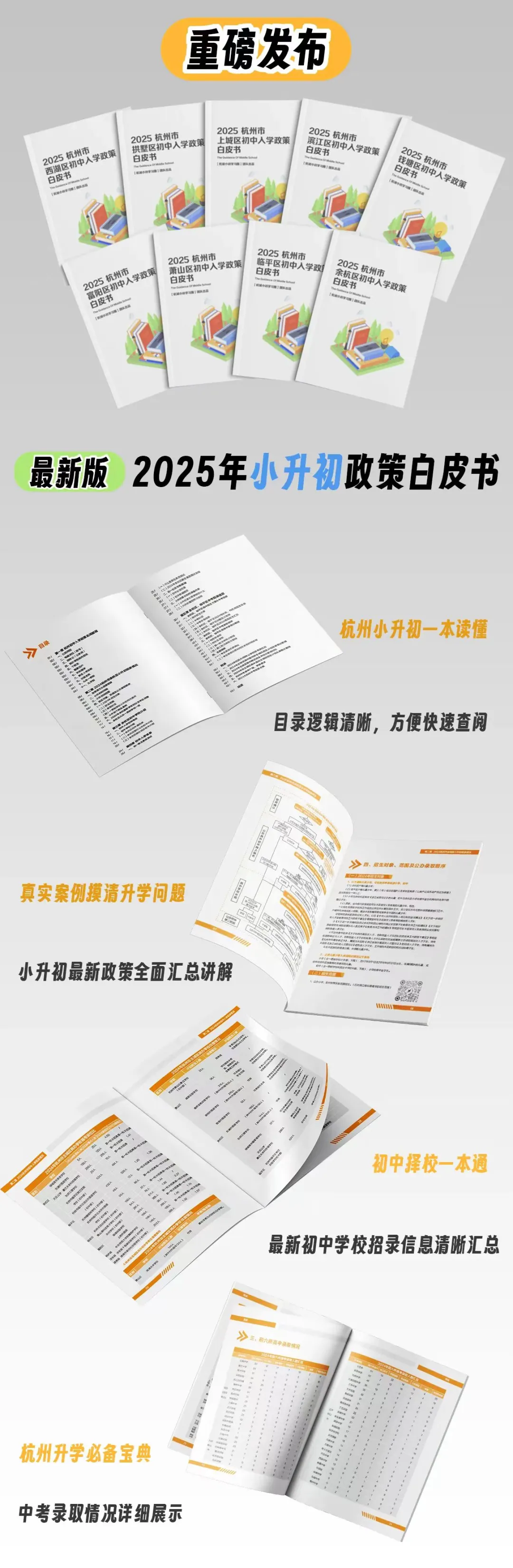 杭州家长一次带走3本的小升初白皮书
