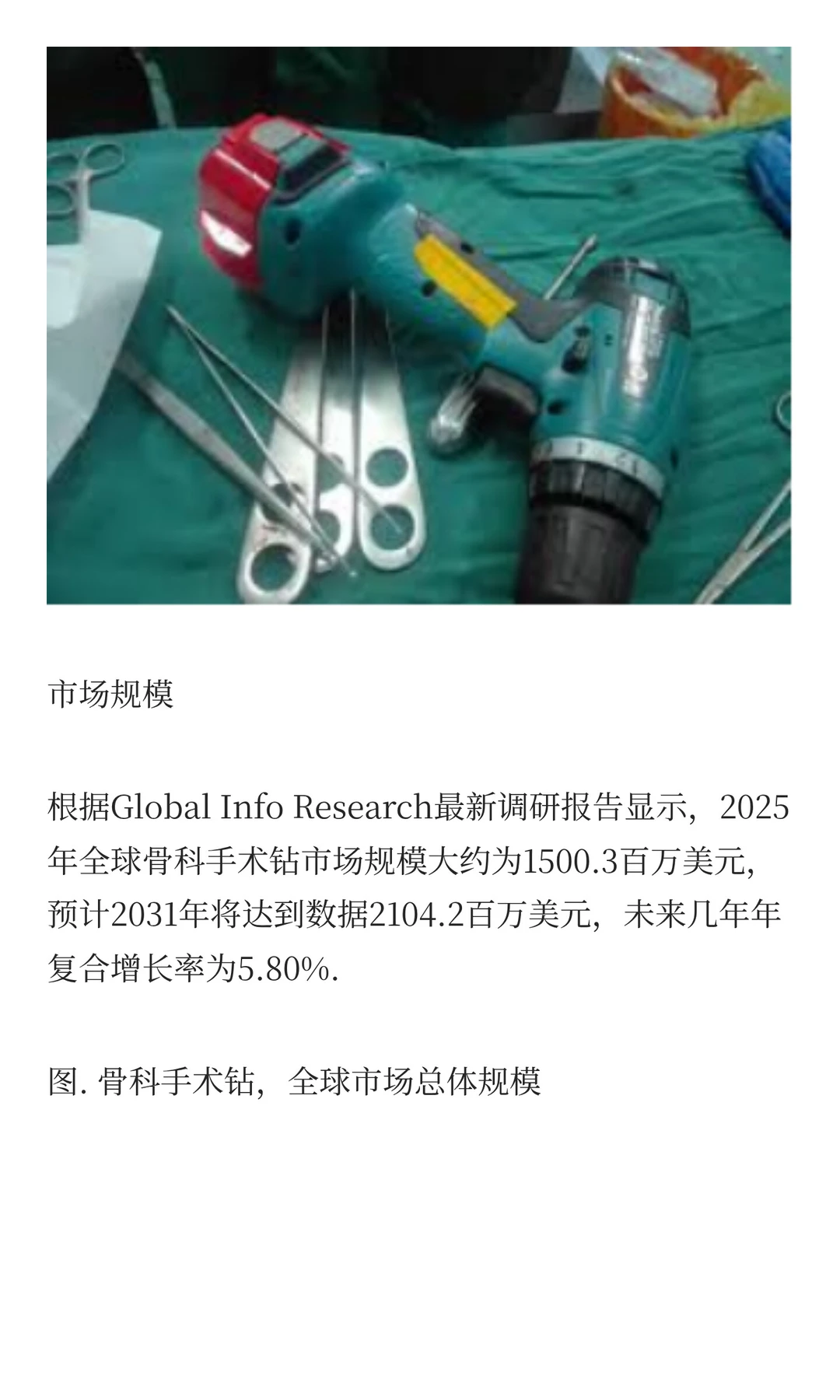 最新2025全球骨科手术钻头部企业排名：市场
