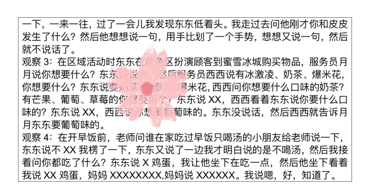 幼儿行为观察分析