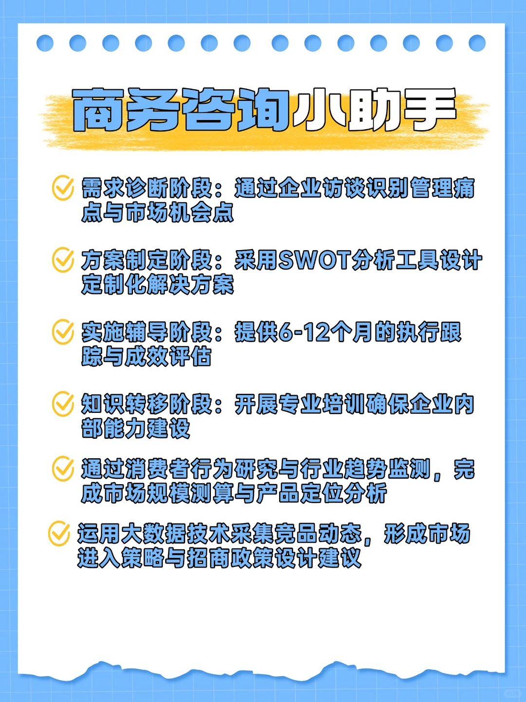 为企业提供商业信息及运作协助的服务