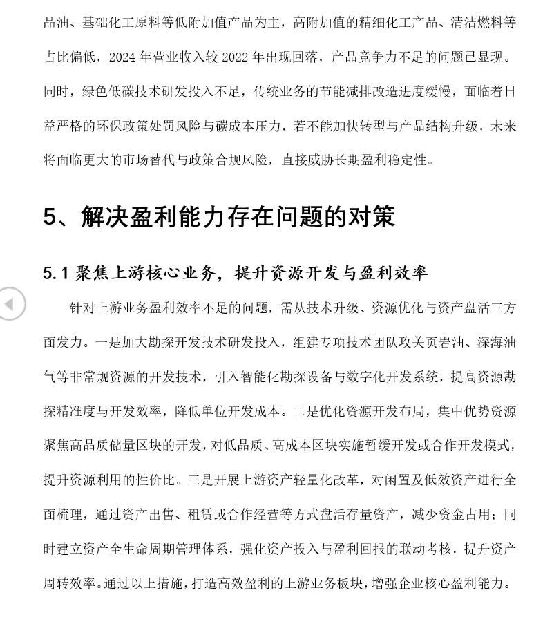 2020-2024中国石油公司盈利能力优化策略研