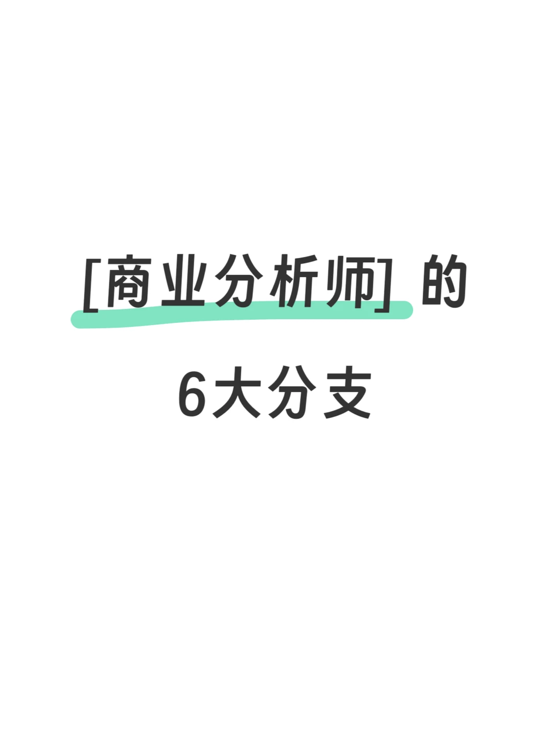 商业分析师的6大分支