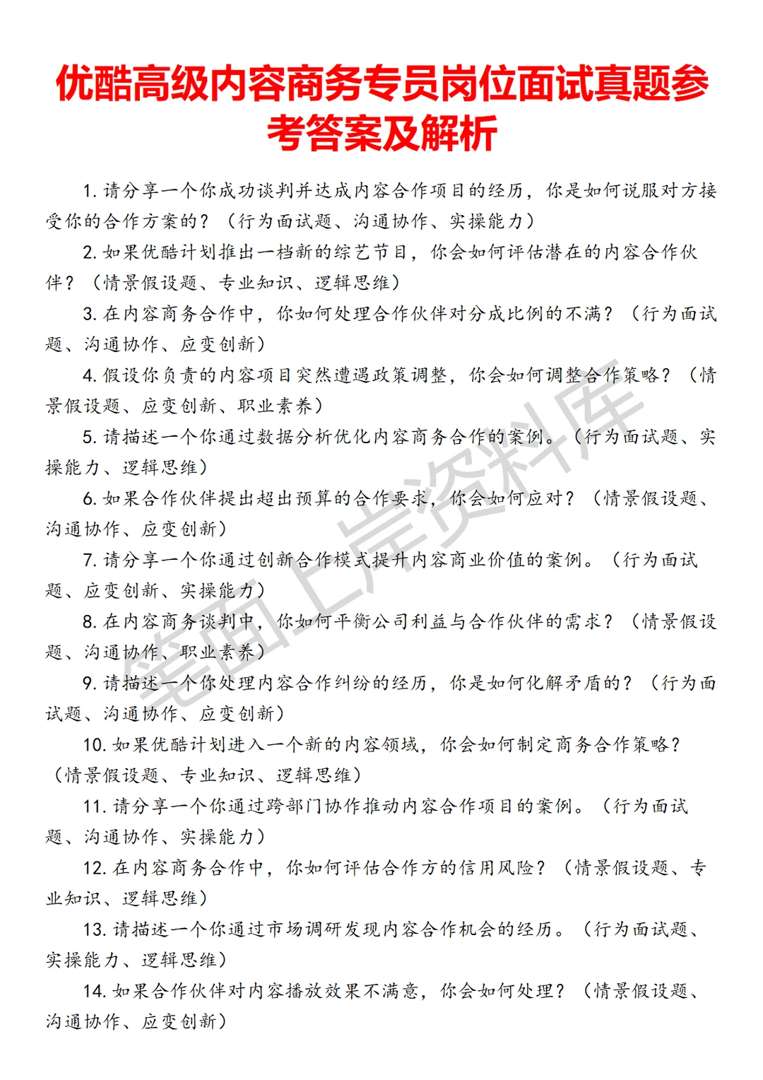 优酷高级内容商务专员