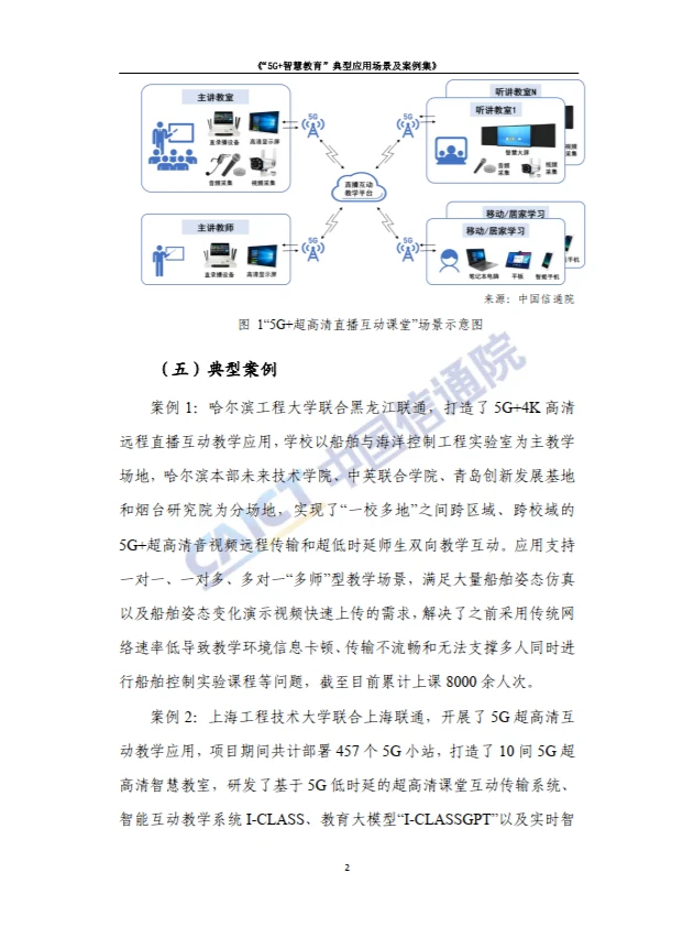 5G+智慧教育”典型应用 场景及案例集