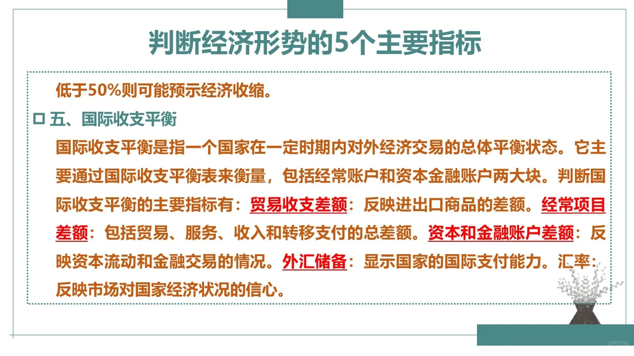 判断经济形势的5个主要指标
