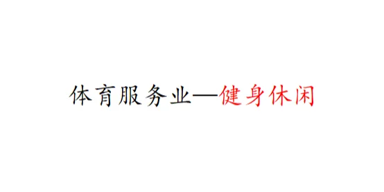 体育服务业—健身休闲