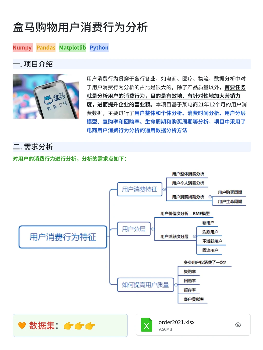 Pandas+RFM模型：盒马购物用户消费行为分析