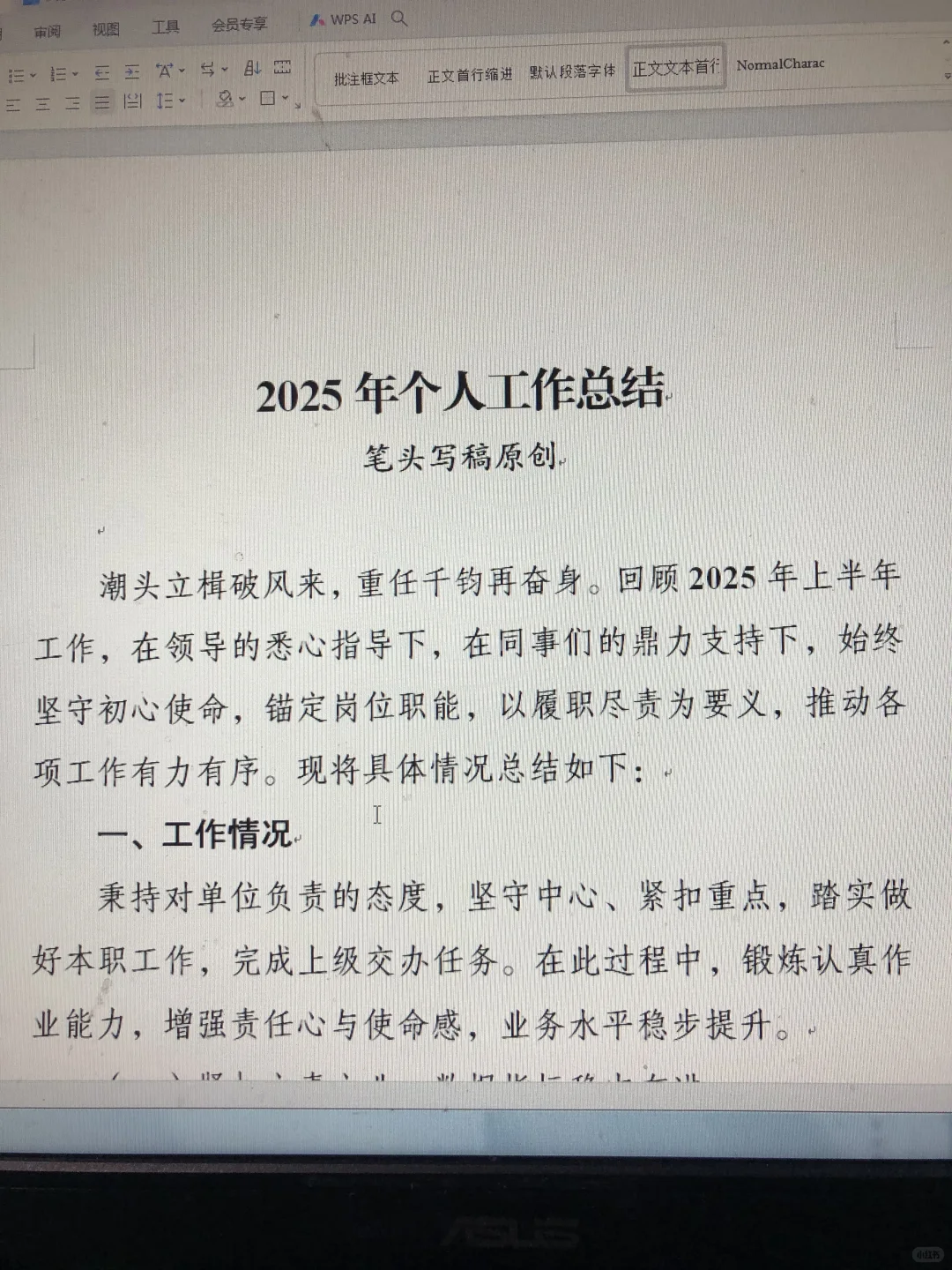 2025年个人工作总结【杀疯水平】?被夸爆了