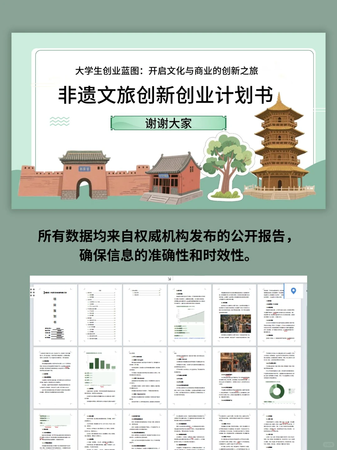 非遗旅游大学生创业计划书ppt和word