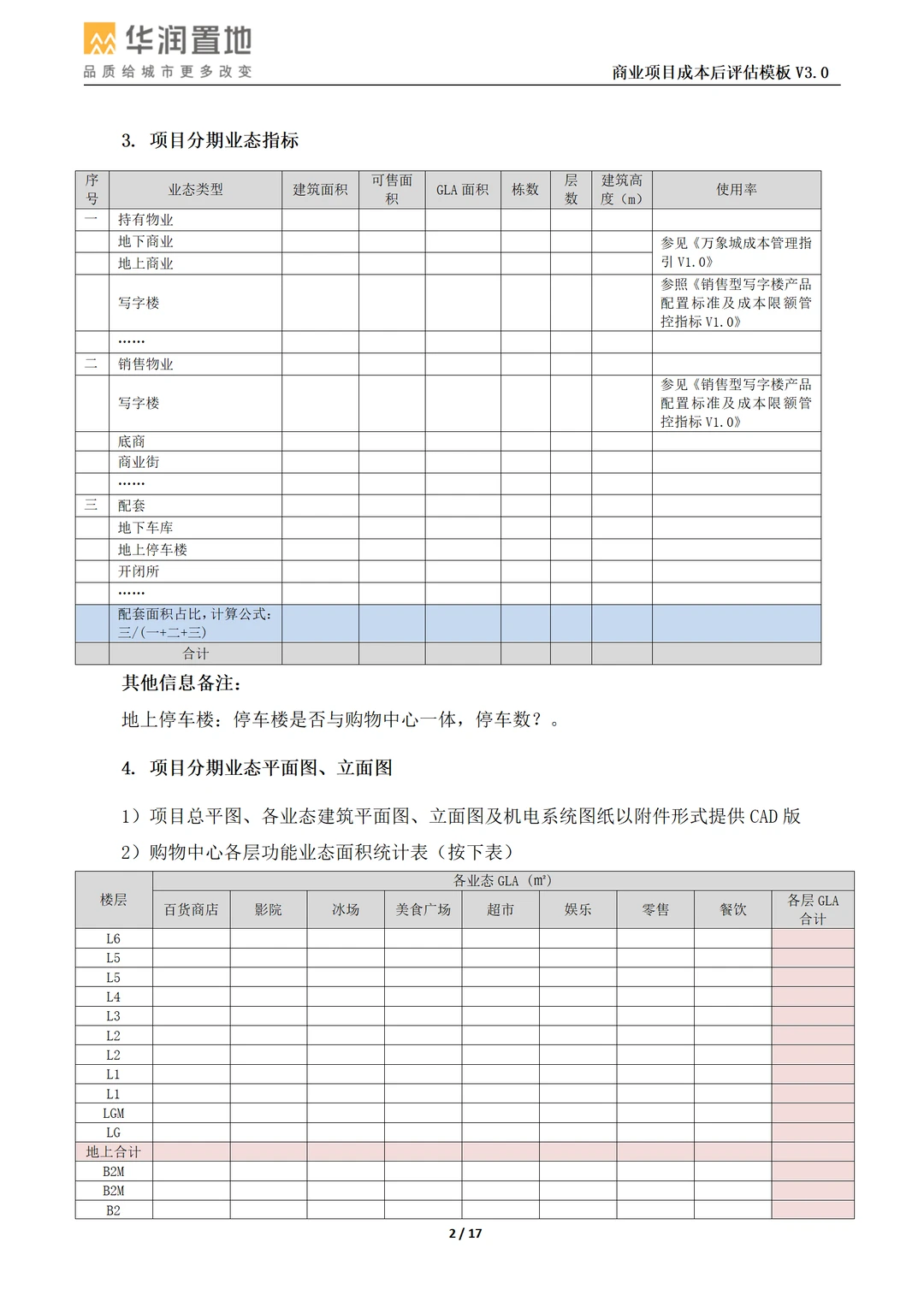 商业项目成本后评估模板