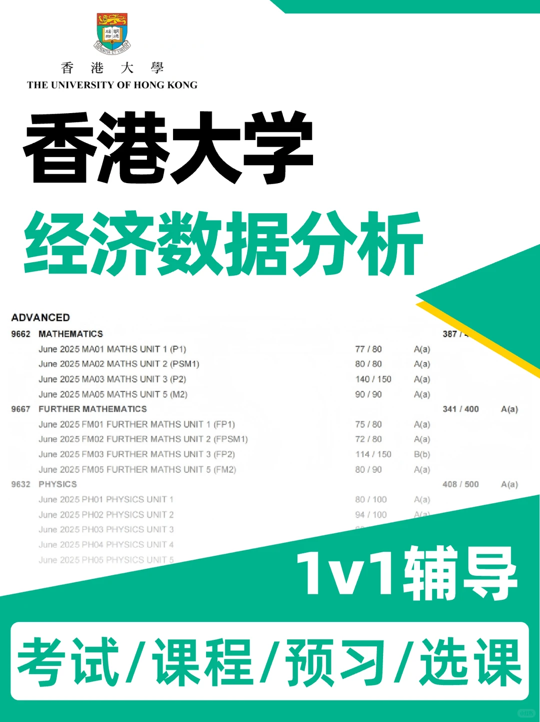 香港大学 经济数据分析 课程考试辅导