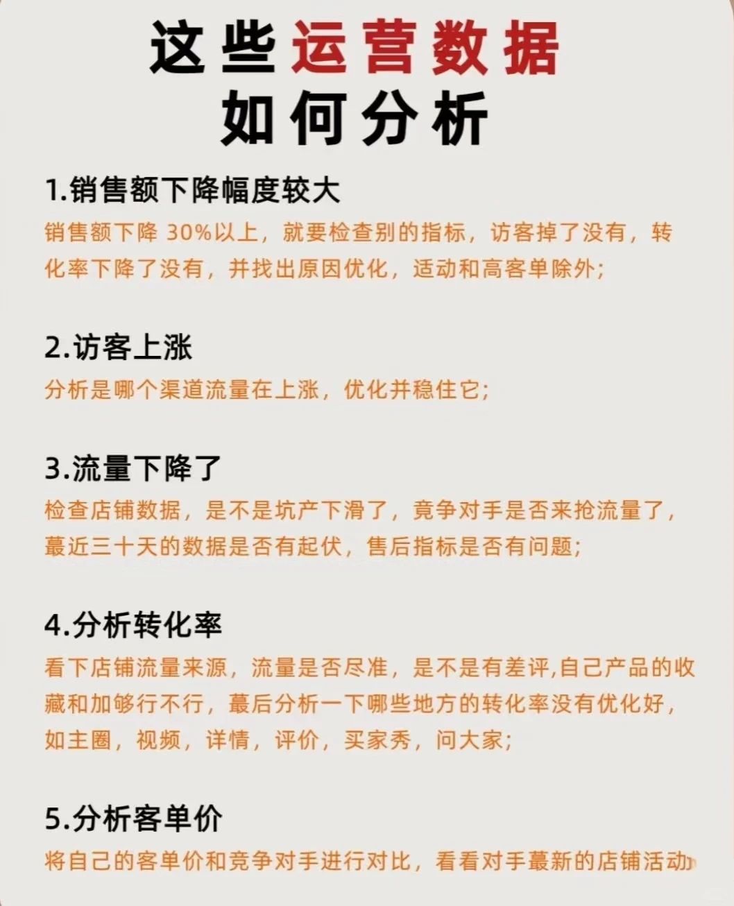 这些运营数据如何分析