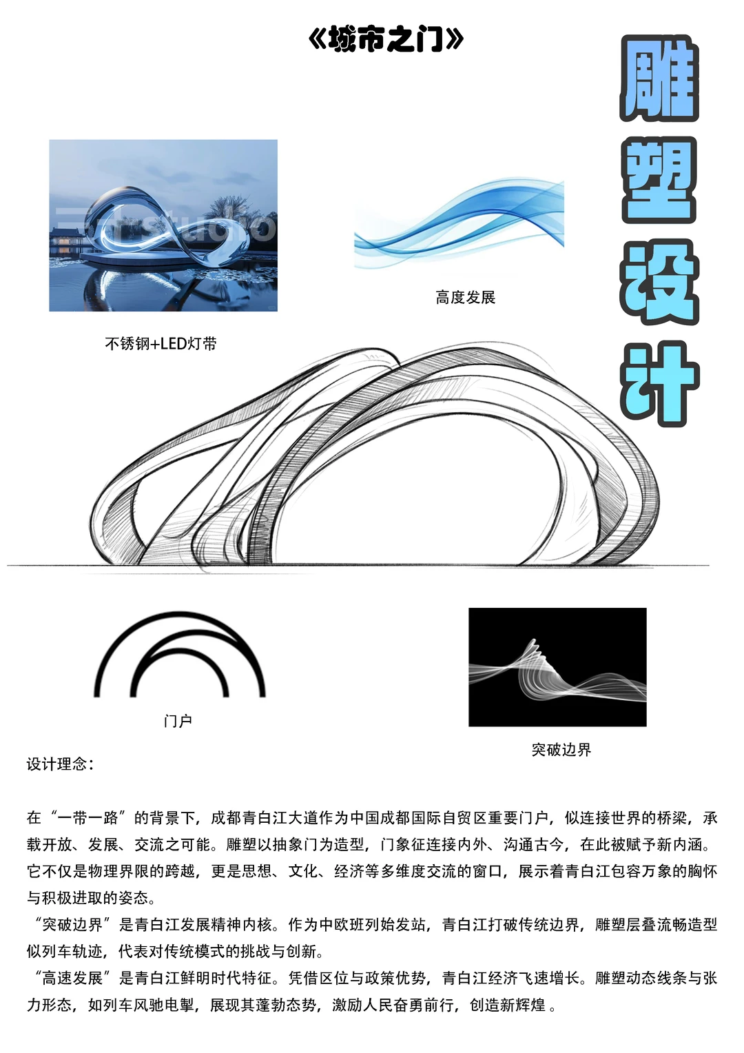 ?城市之门雕塑创作构思?