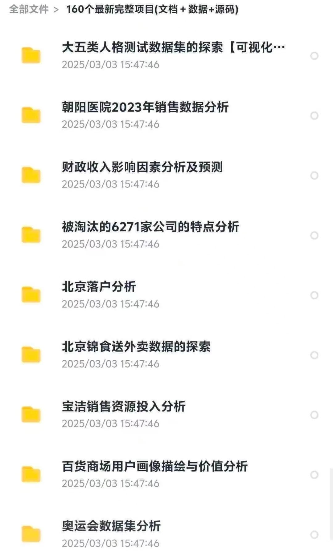 （合集）160个可以写进简历的数据分析项目