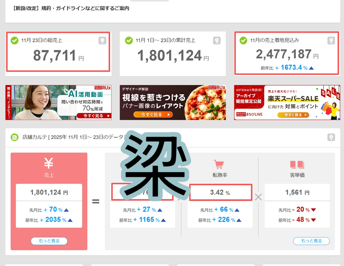 乐天代运营店铺数据报告