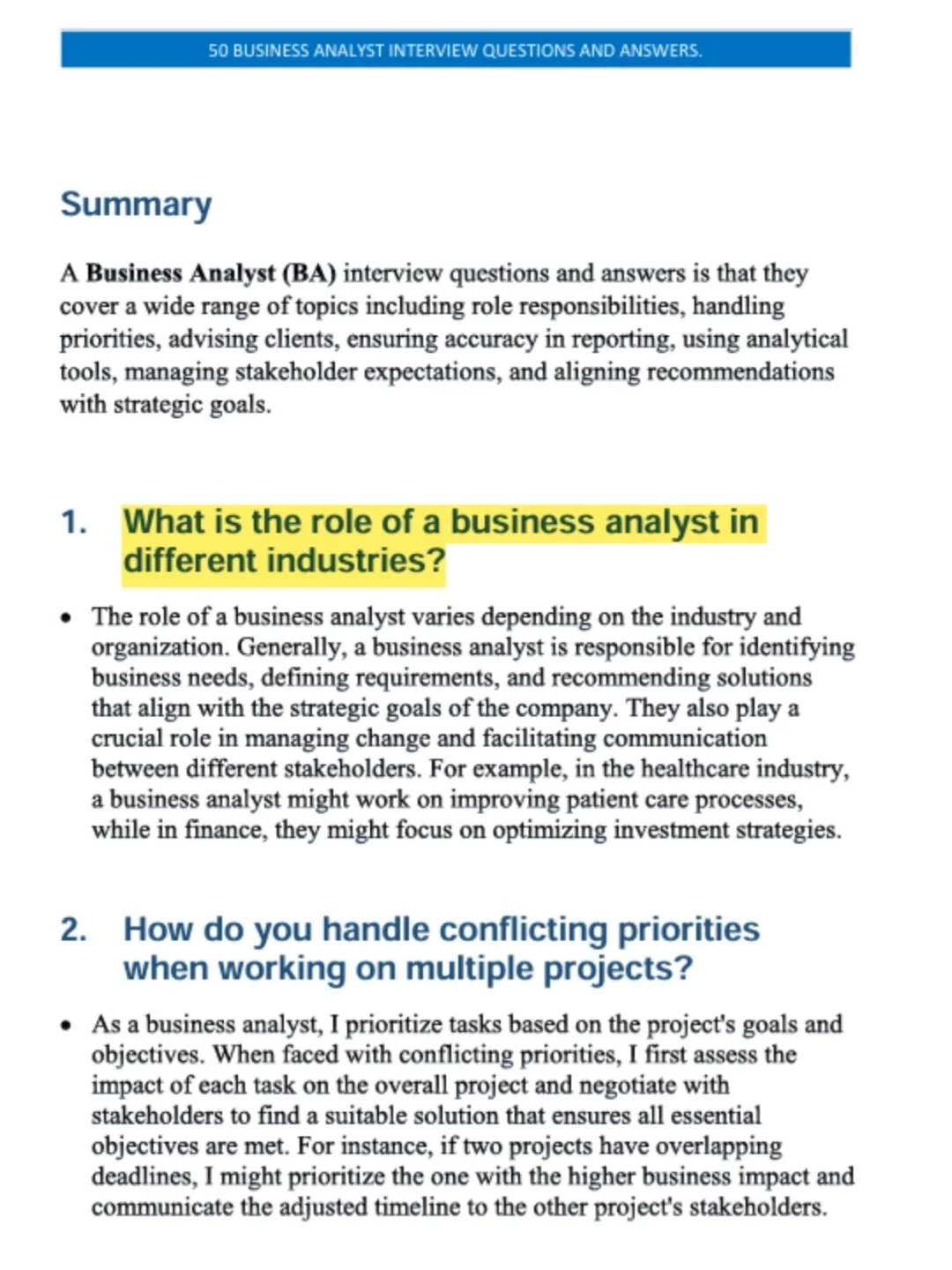 其实准备Business Analyst真的有捷径