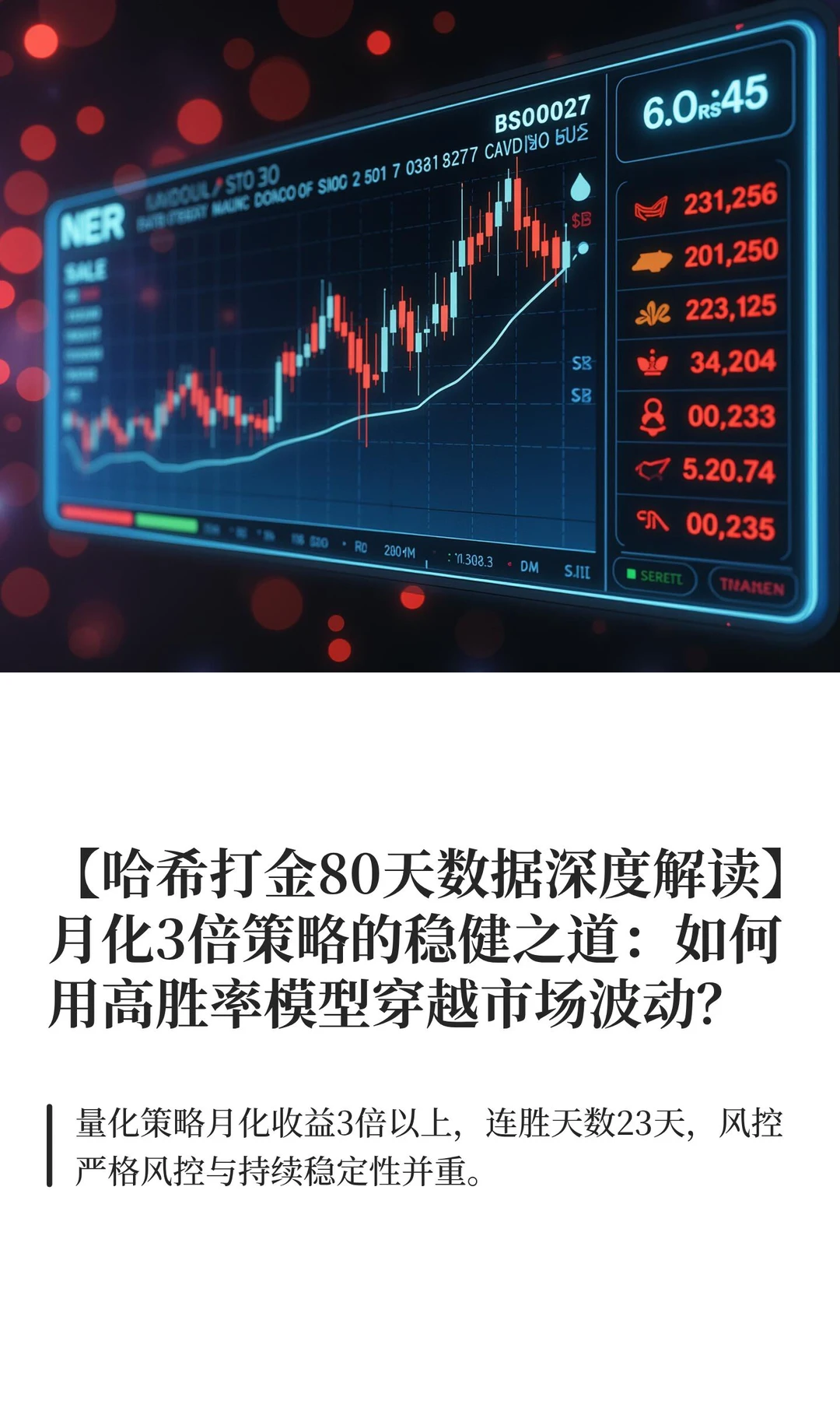 【哈希打金80天数据深度解读】月化3倍策略