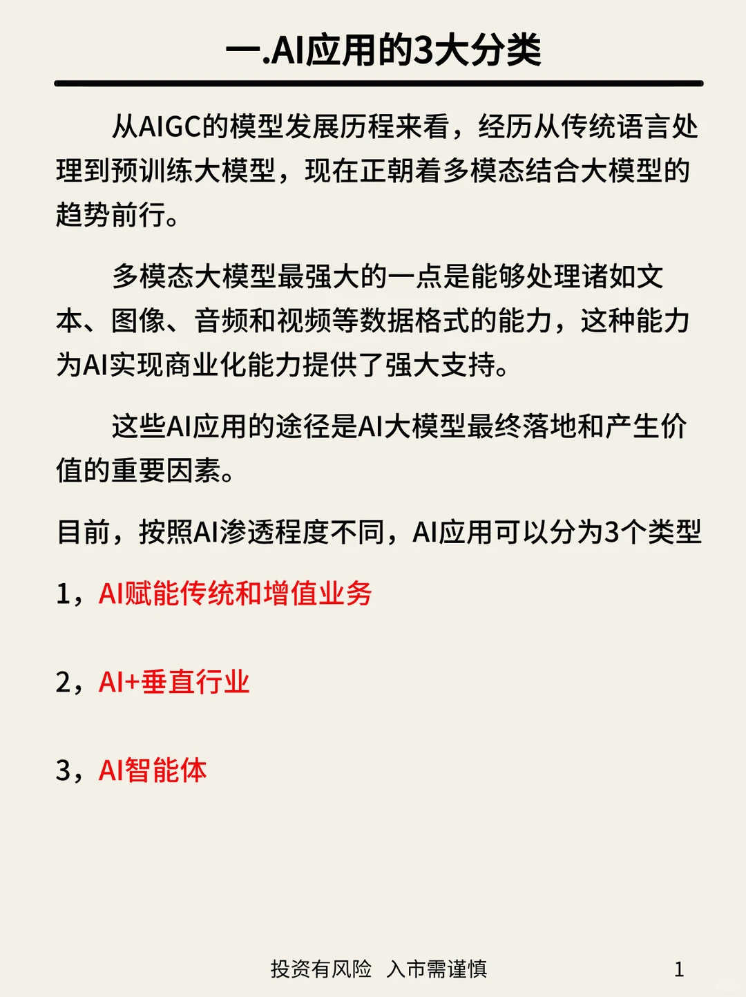 一文梳理AI应用投资赛道