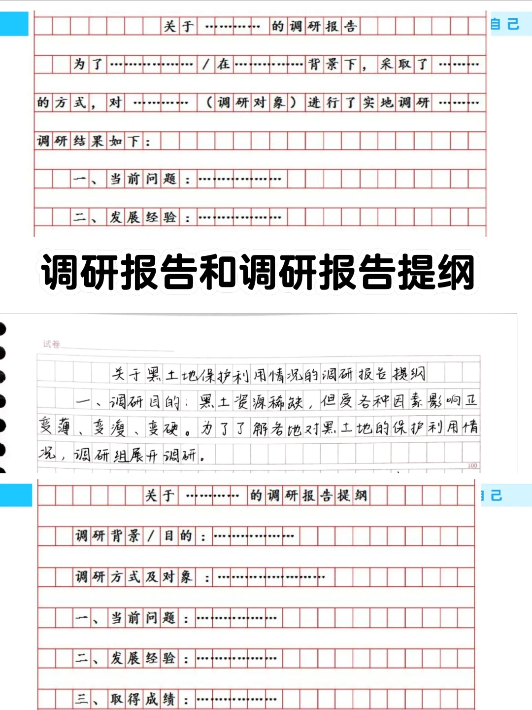 调研报告和调研报告提纲格式