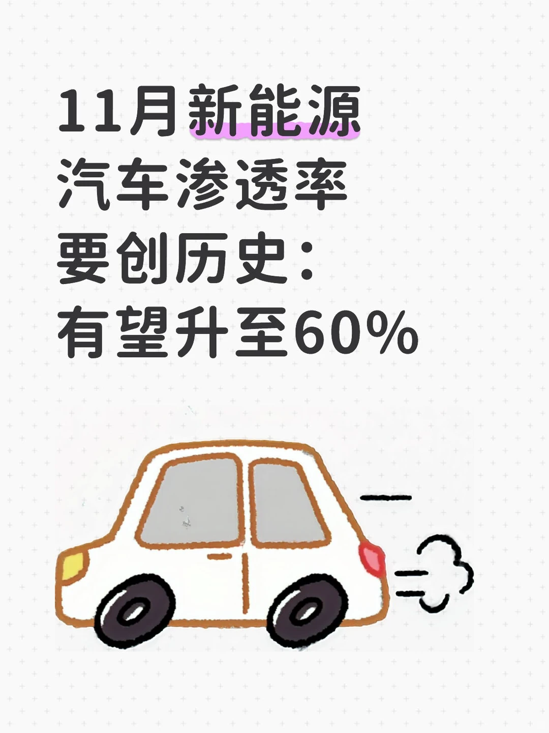 11月新能源汽车渗透率要创历史：有望升六成