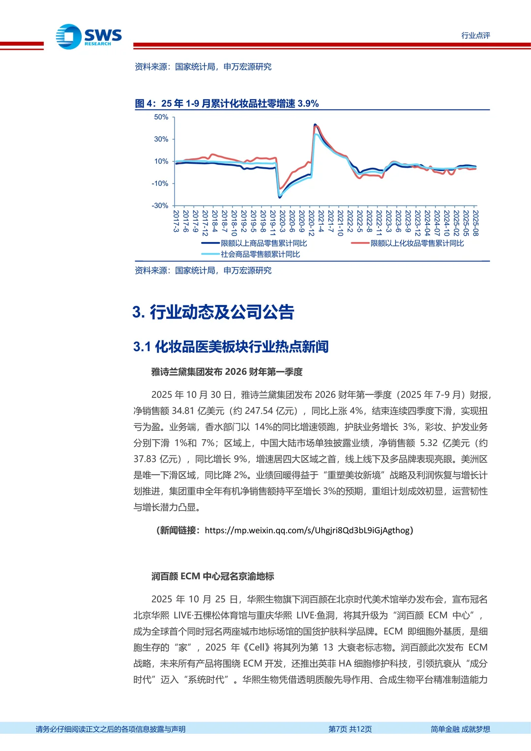 2025医美行业周报Q3业绩偏弱