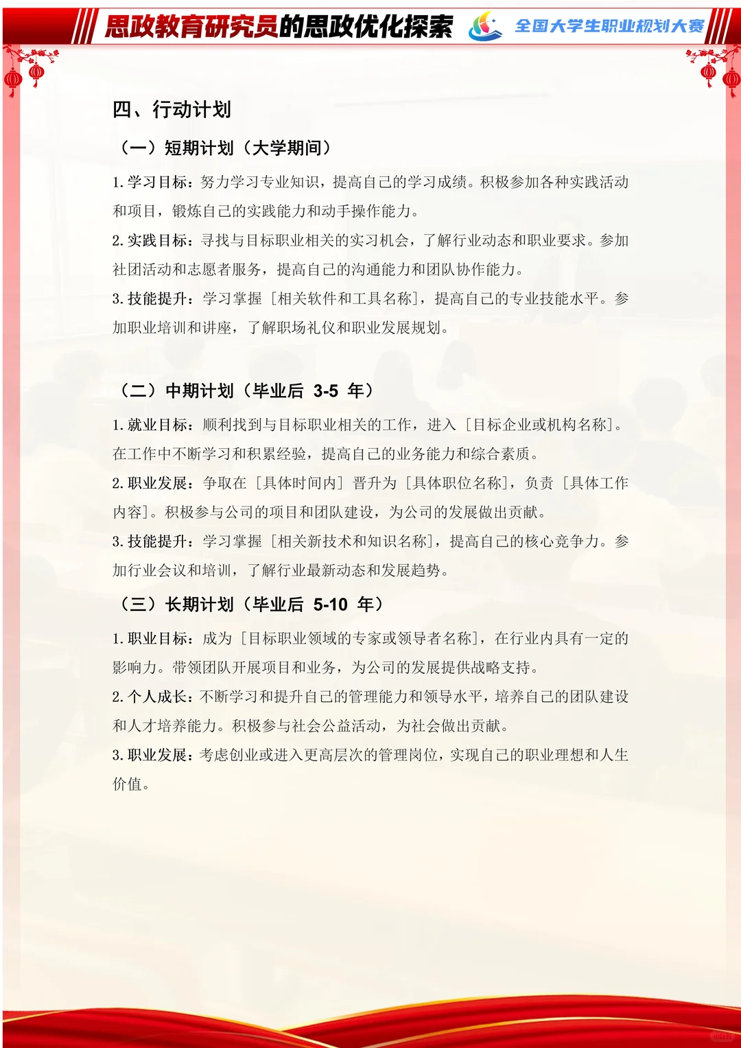 这样的生涯发展报告拿个金奖不过分吧？