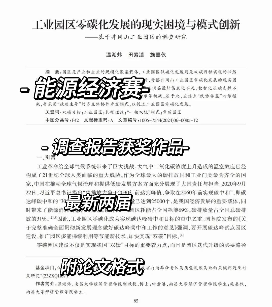 能源经济大赛调查报告