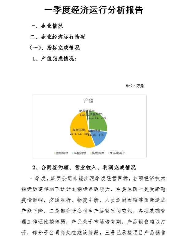 财务 经济运行分析报告 详细 财务分析报告