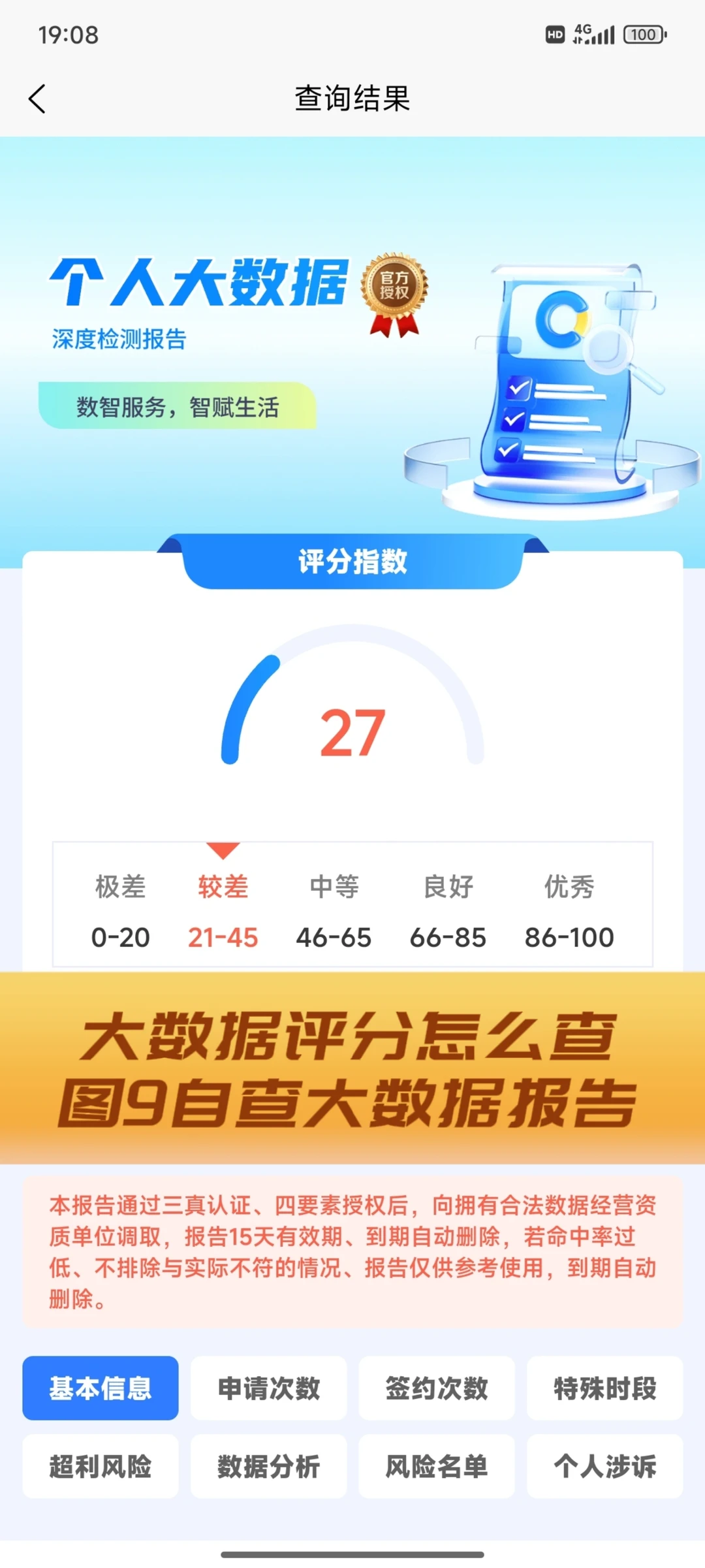 大数据评分怎么查