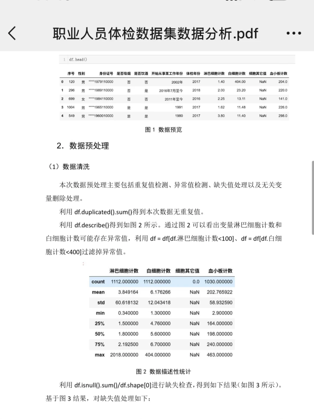 ? 职业人员体检数据分析报告