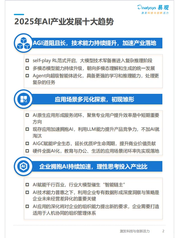 行业洞察丨2025AI产业发展十大趋势报告