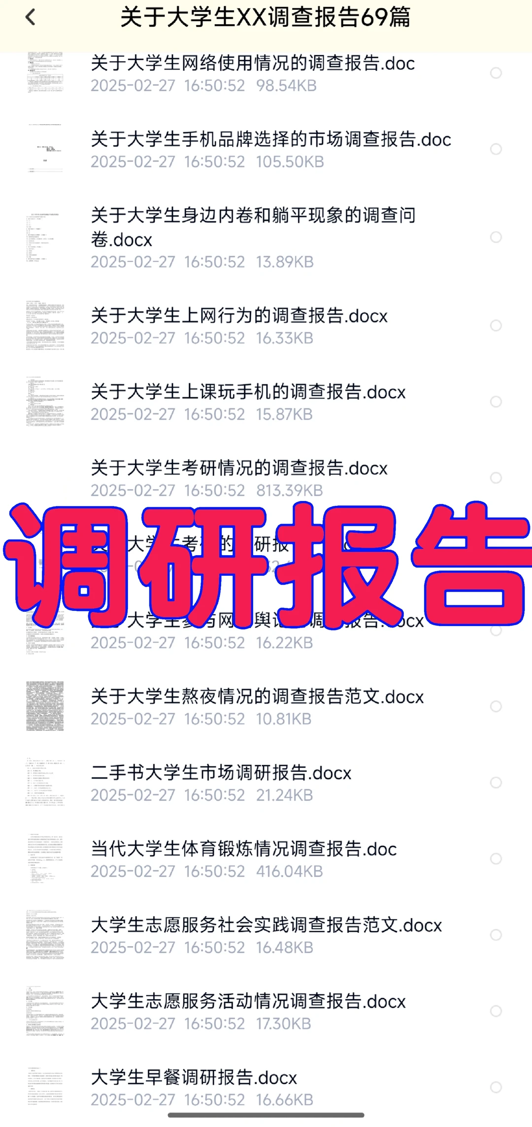 调研报告大全