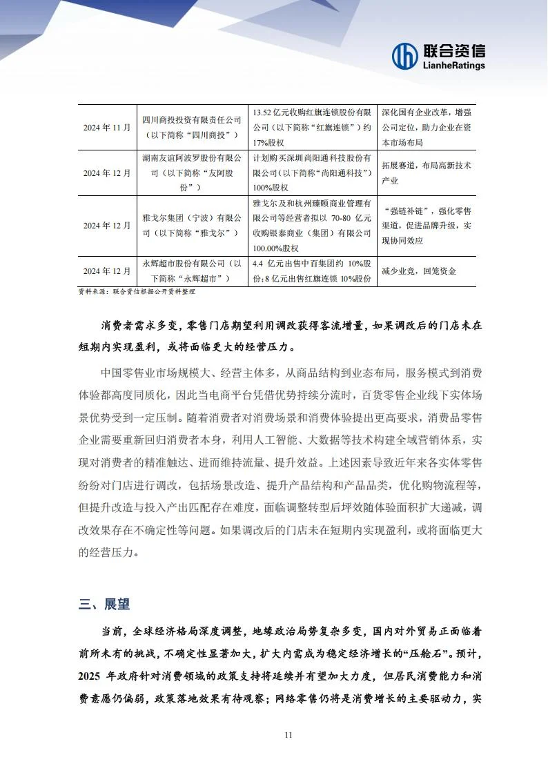 2025年零售行业分析报告