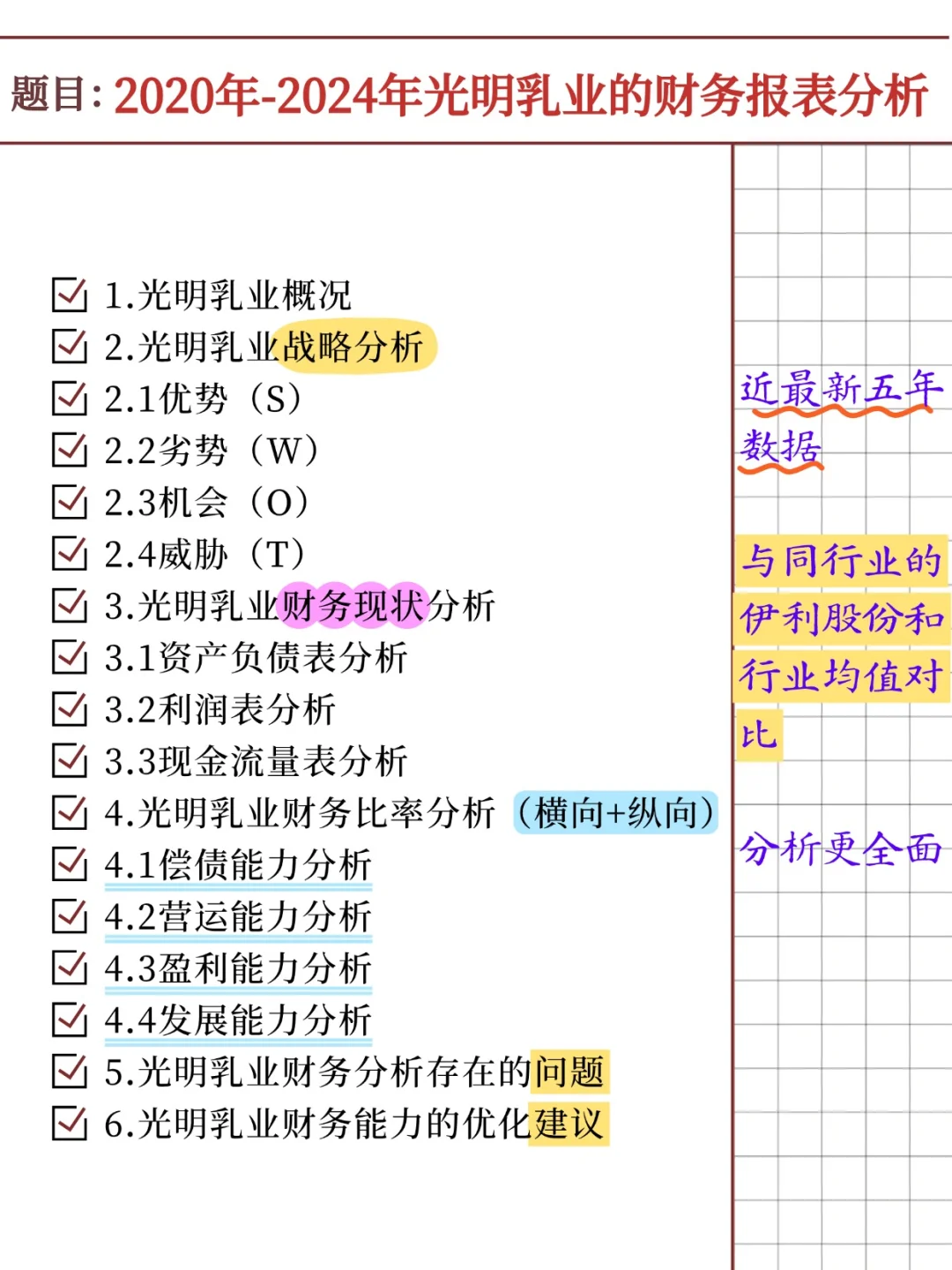 光明乳业财务报表分析报告（2020-2024）