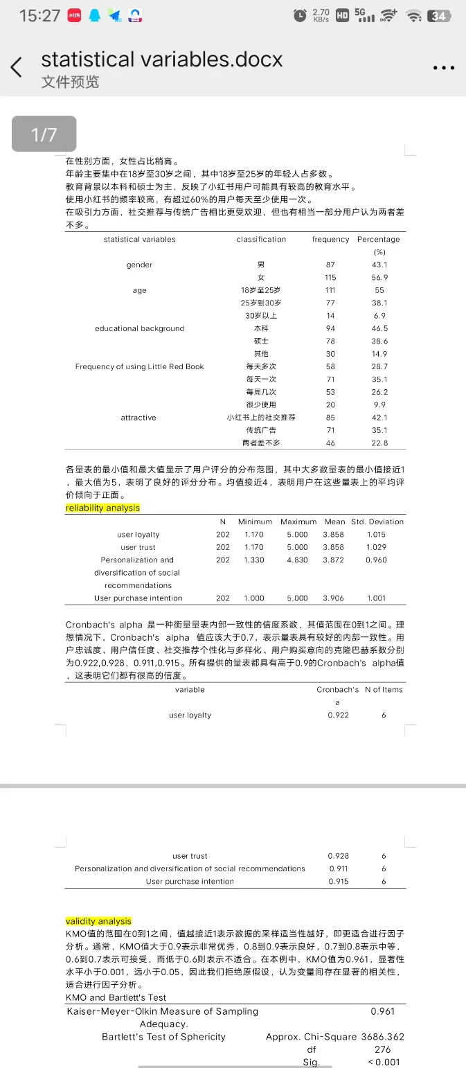 导师分享的最标准英语版spss数据分析报告